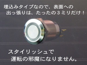 LEDスイッチ・ツイン接点/DC12V/10A - レッド